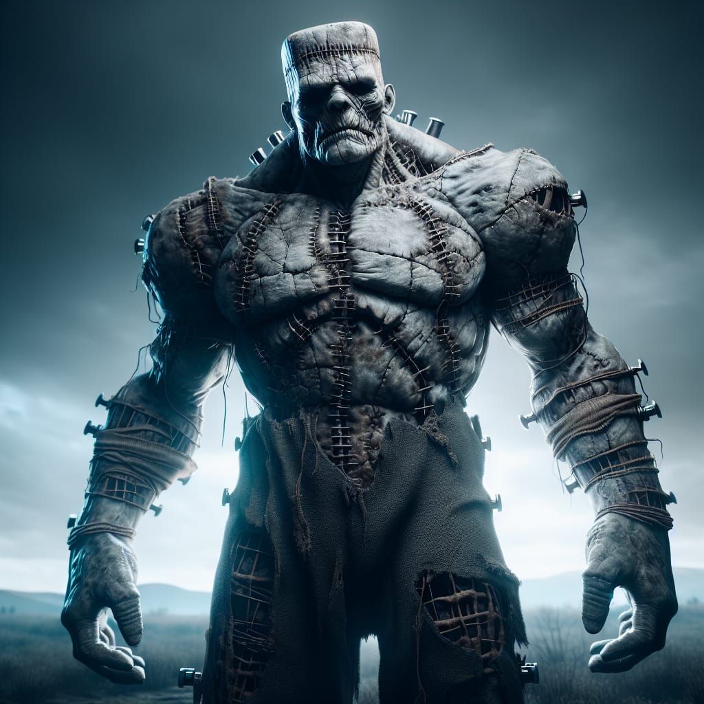 Nightmarish Frankenstein's Monster in Photorealistic Detail