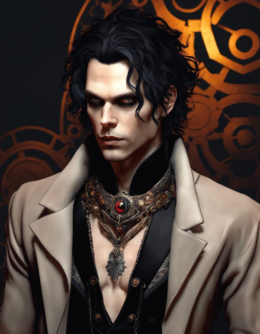 Gothic Portrait with Intense Eyes