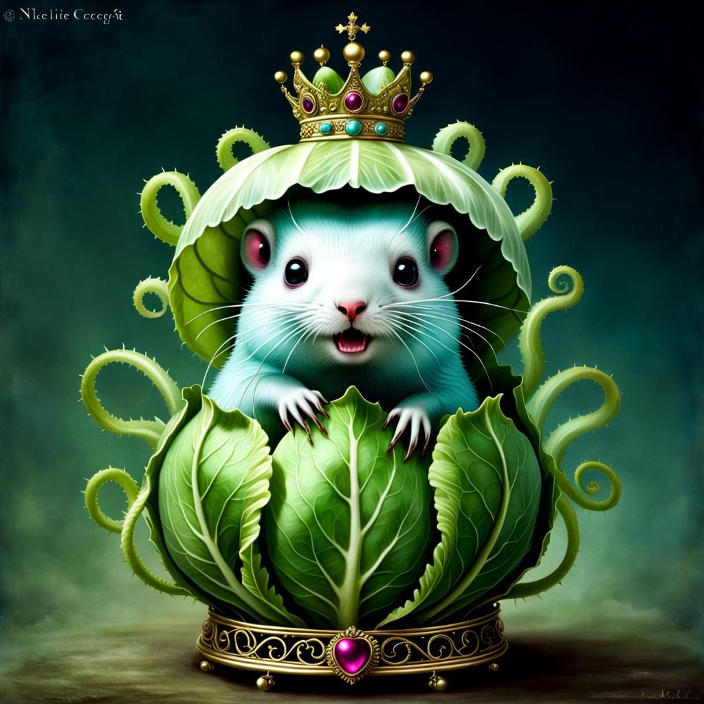 Lovecraftian Octogenarian Queen Marmot in Cute Uncanny Style
