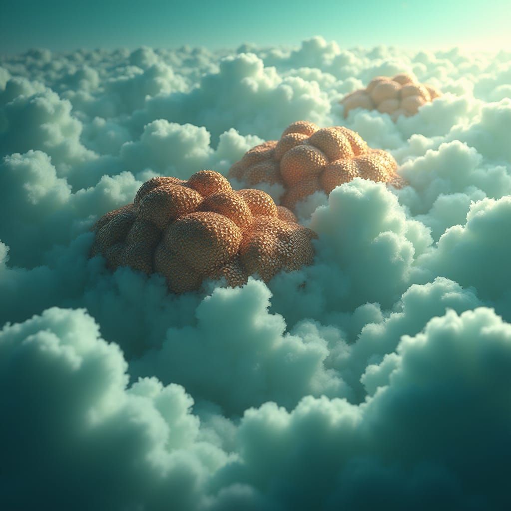 Majestic Clouds of Pennies in Fantasy Art Style