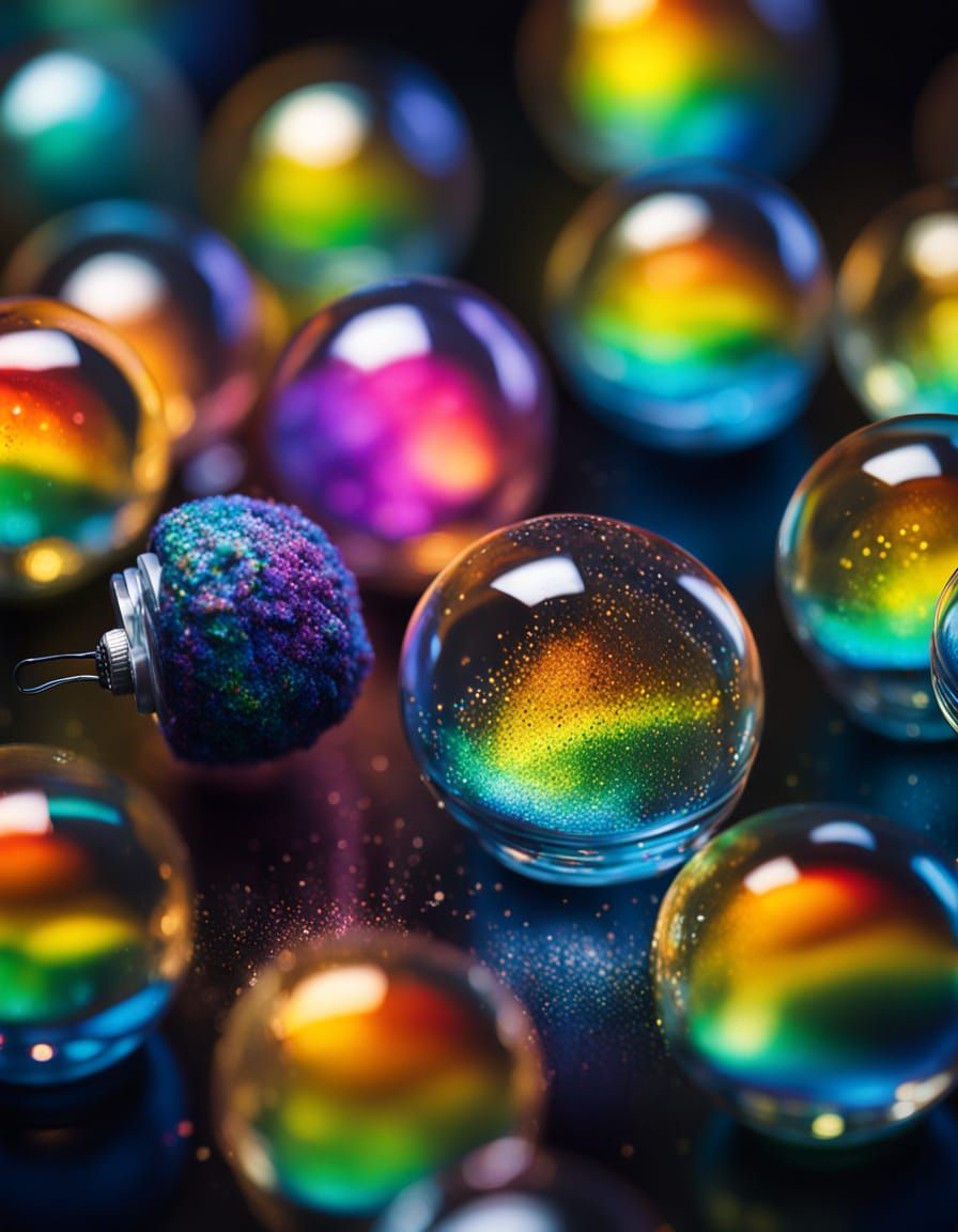 Glowworms in Light Bulb: Macro Oil Painting