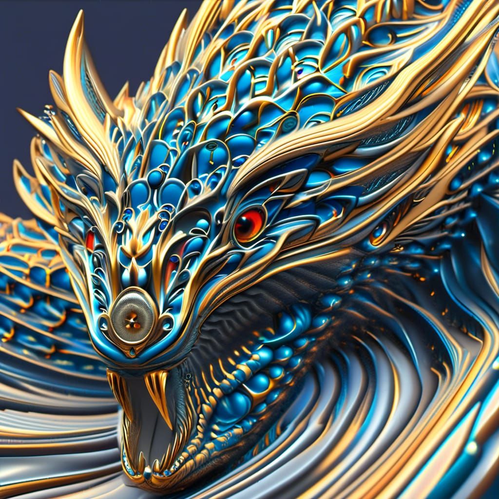 Chibi Dragon Wizard Flying in Starry Forest