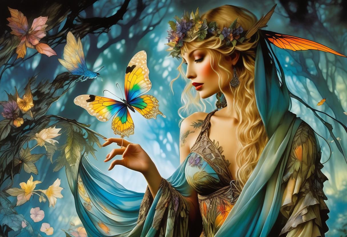 The elf and the butterflies.  (3)