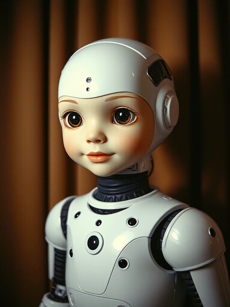 Android Child Portrait in Impressionist Style