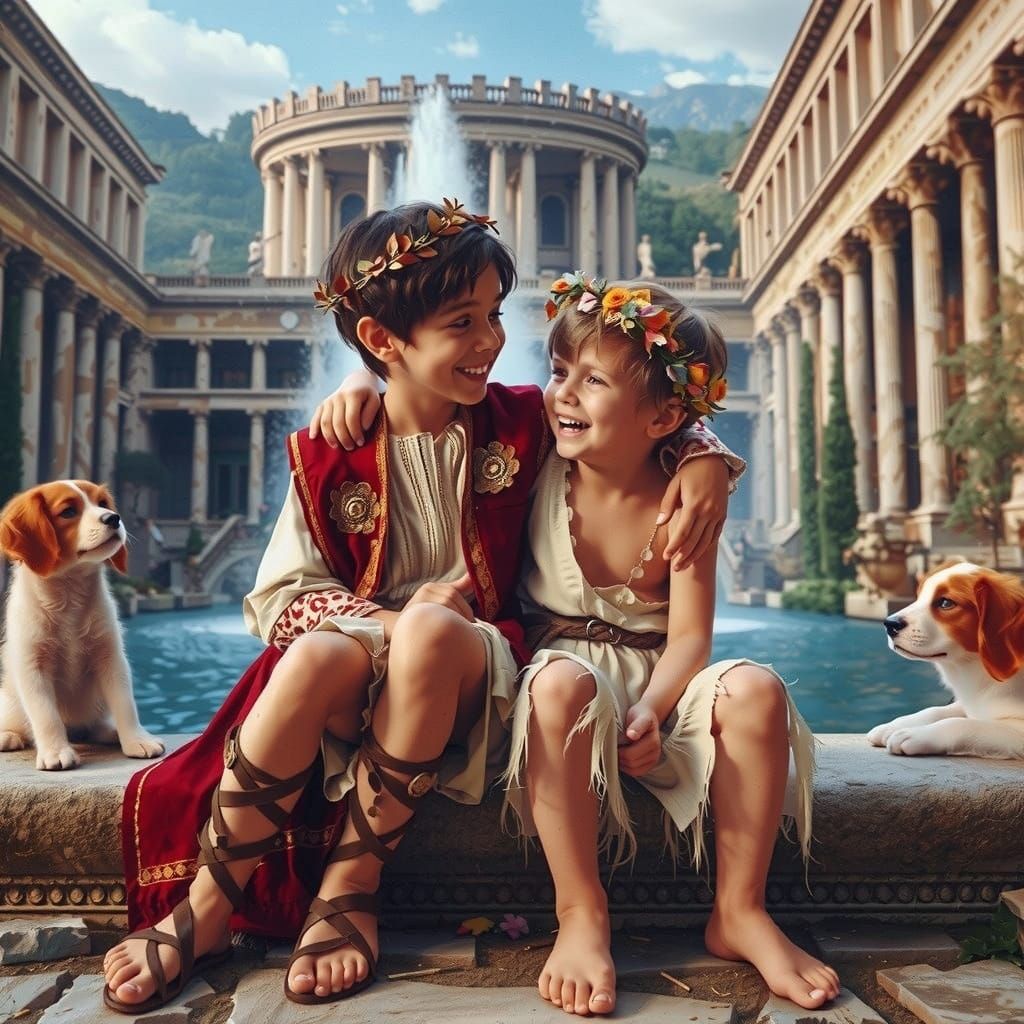 Two Friends Embracing in Warm Golden Light