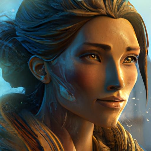 Detailed Portrait of a Woman in Art Nouveau Style