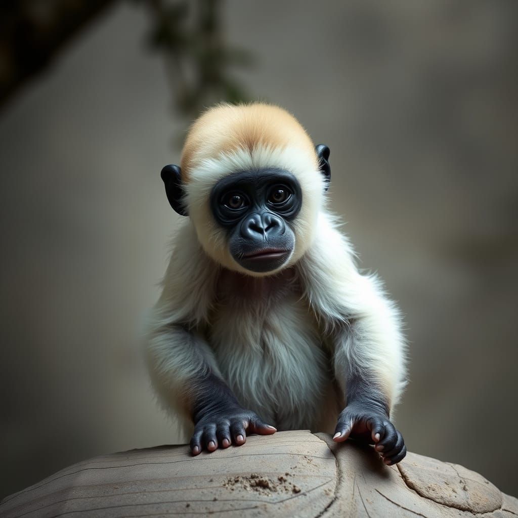 Alabaster Little Gorilla Sculpture