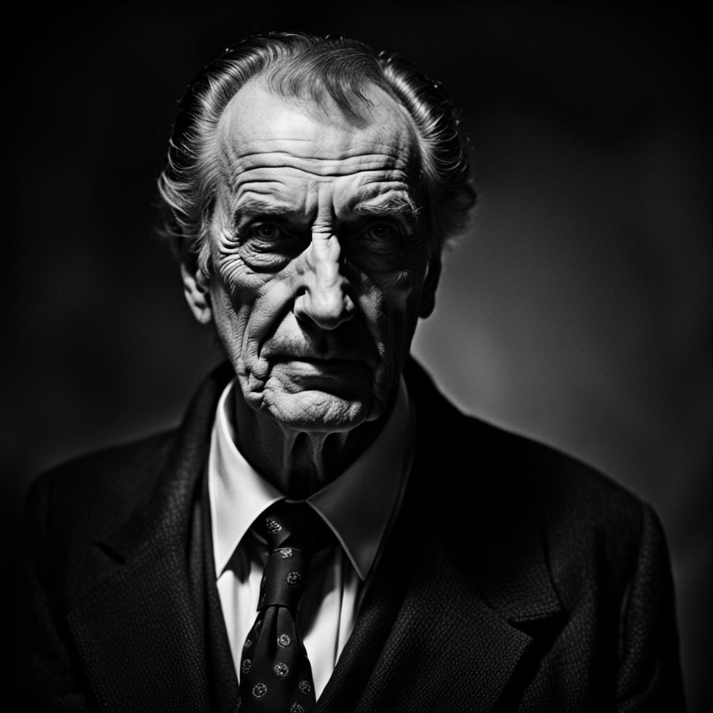 Dramatic Portrait of Vincent Price in Black and White