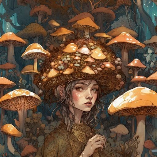 Mushroom Princess: AI-Generated Fantasy Concept