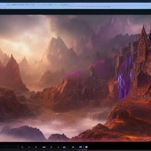 Fantastical Castle Matte Painting in Deep Color