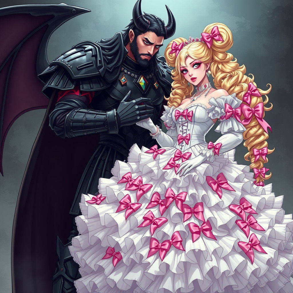 Demon King and Sissy Princess in Anime Style