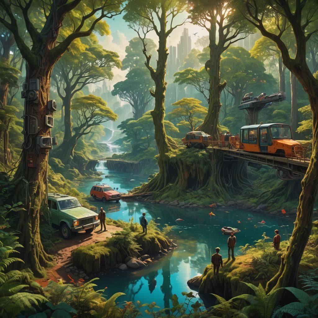 Eco-Futurist Explorers Discover Holographic Wilderness