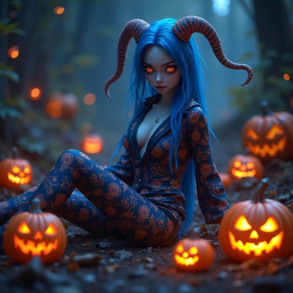 Blue-Haired Cyclops in Bioluminescent Pajamas