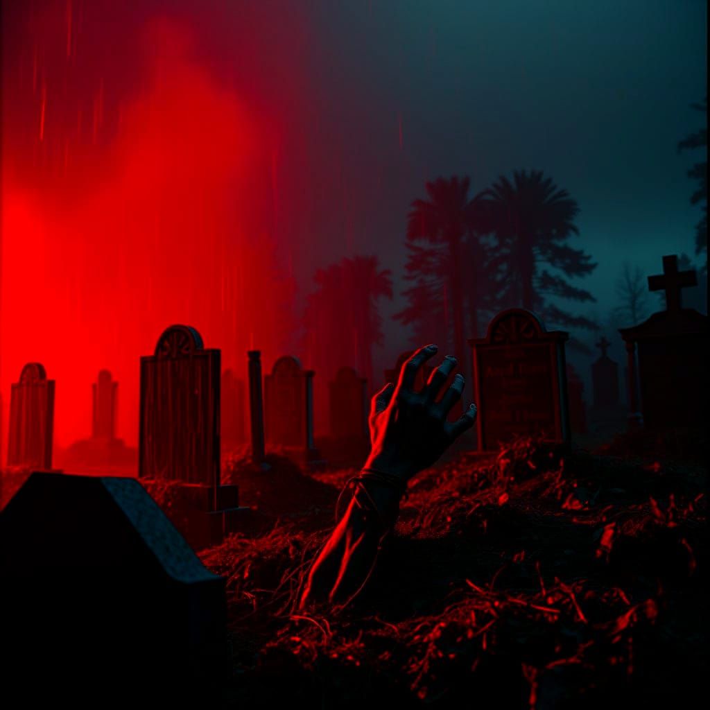 Gothic Zombie Ascension in Film Noir Style