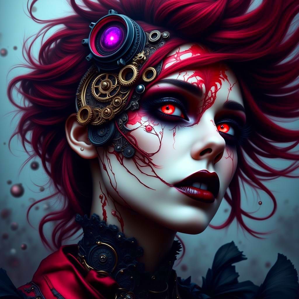 Steampunk Goddess with Clockwork Veins