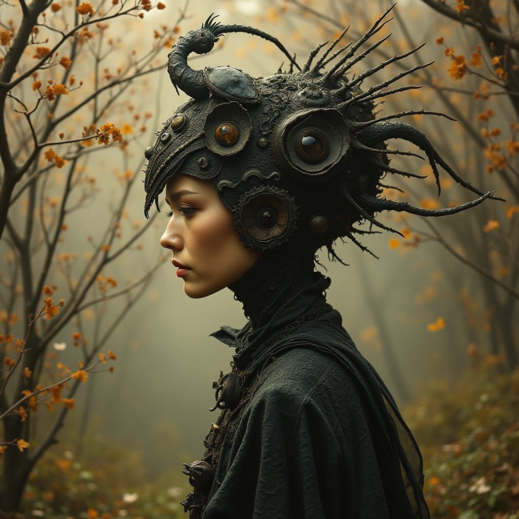 Ethereal Goddess in Architectural Regalia