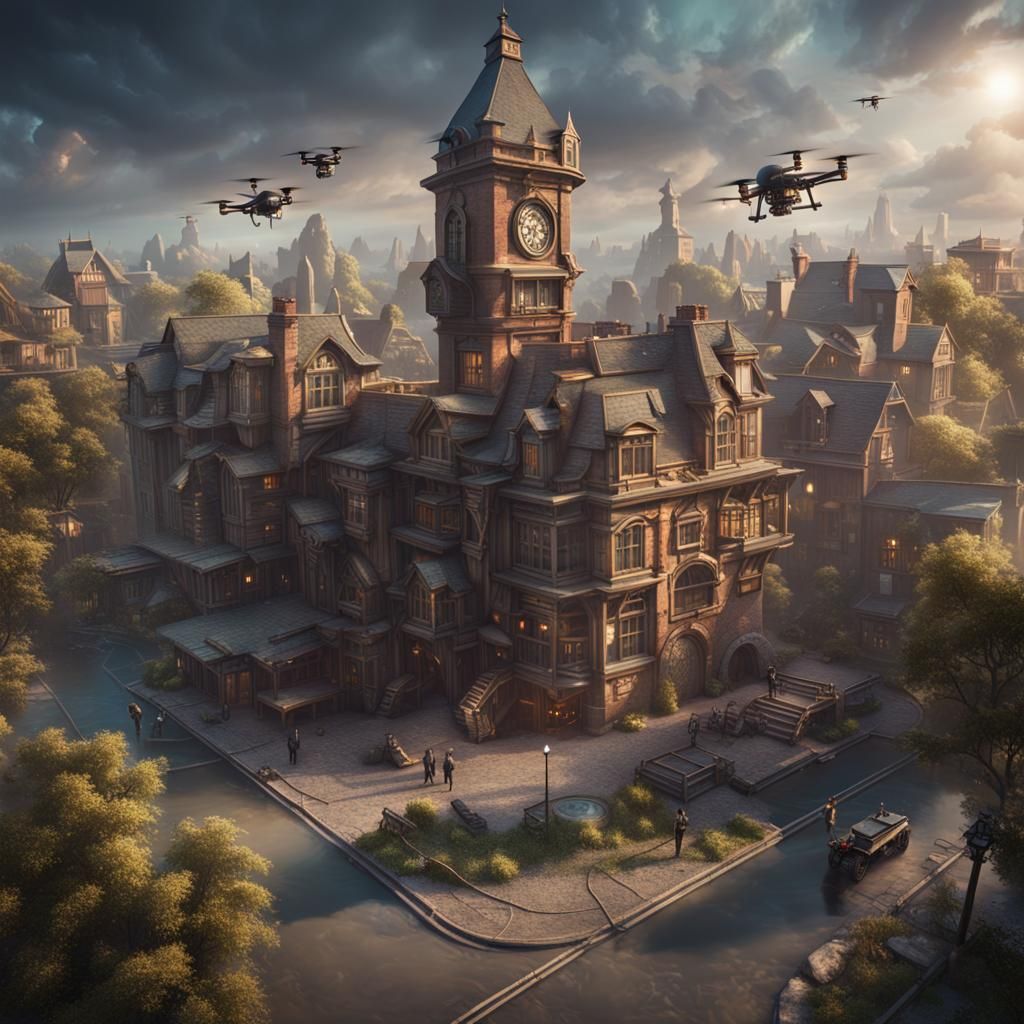Technical Trade School for Drones: Matte Painting