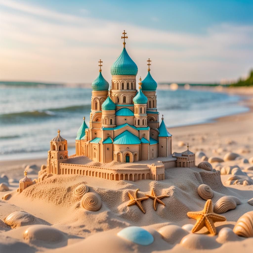 Alexander Nevsky Cathedral Sandcastle at Golden Hour