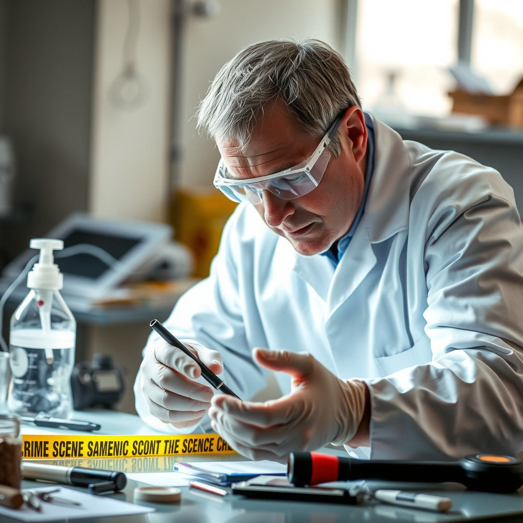 Forensic Expert at Work in Natural Lighting