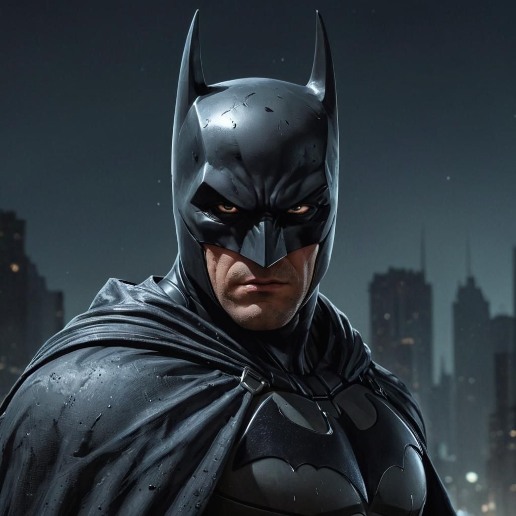 Batman Portrait in Comic Book Style