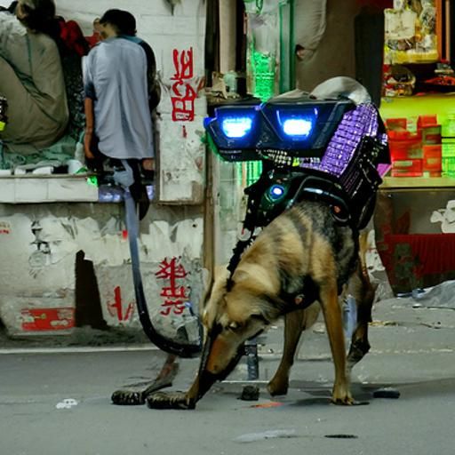 Cyberpunk Guard Dog: Futuristic Canine Security