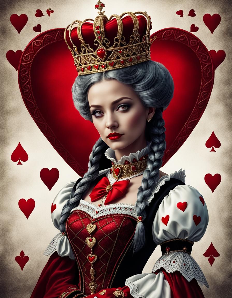 Gothic Queen of Hearts Digital Art