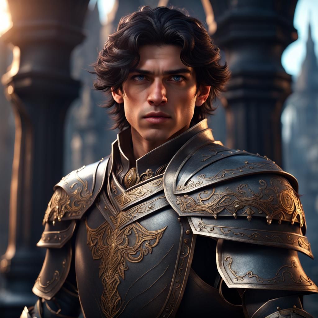 Young Knight with Ice Powers: Fantasy Concept Art