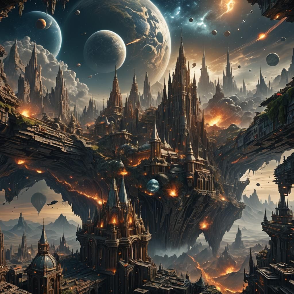 Space-Time Fabric Melds in Dramatic Digital Painting