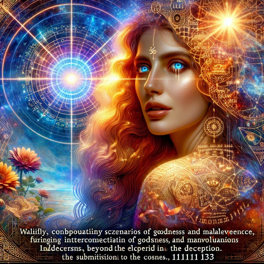 Cosmic Seer's Enlightenment in Radiant Light