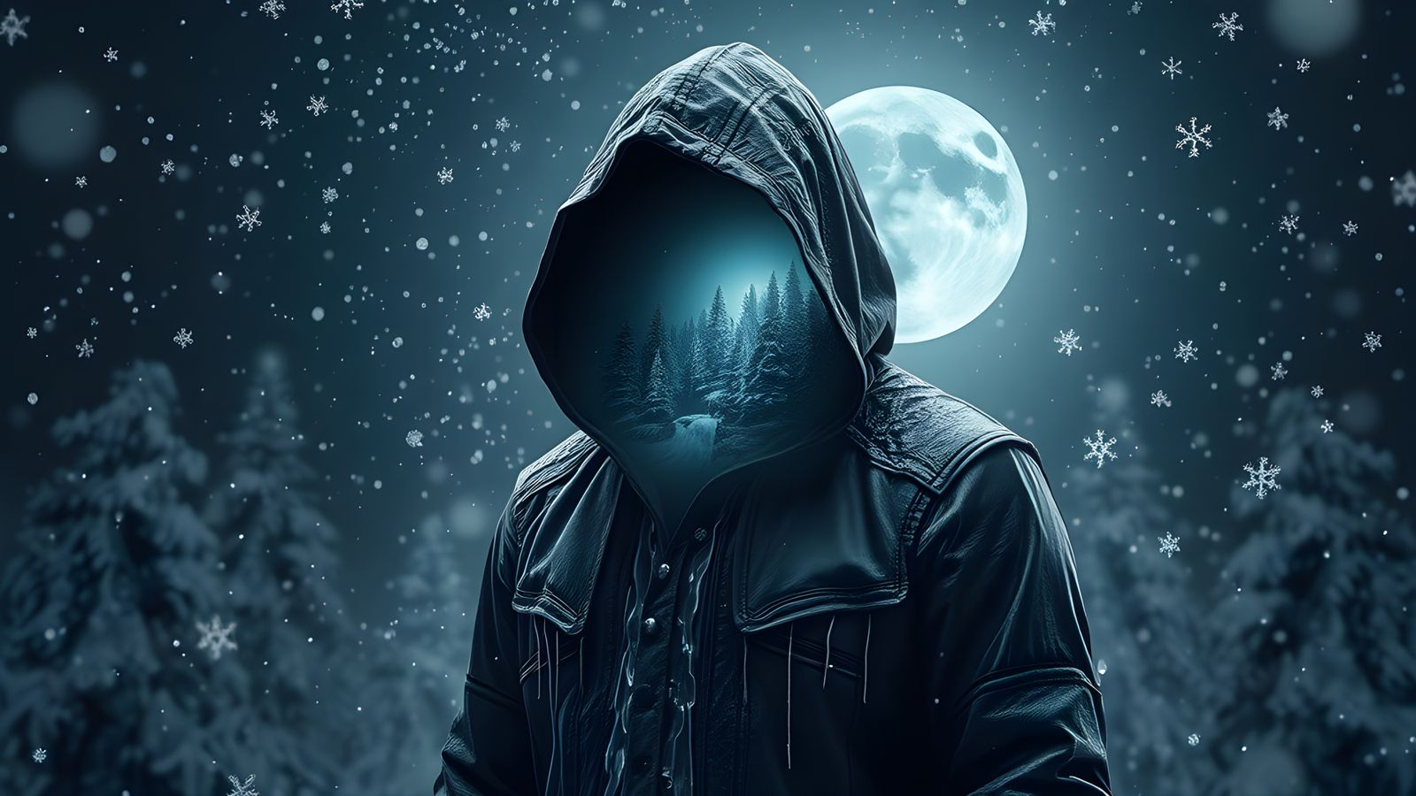 Surreal Winter Landscape Reveals Shadowy Figure