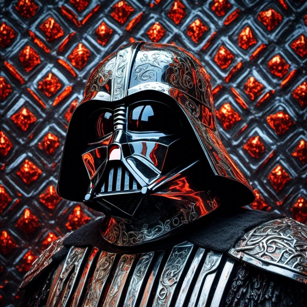 Hyperrealistic, intricately detailed, plum purple darth vade...