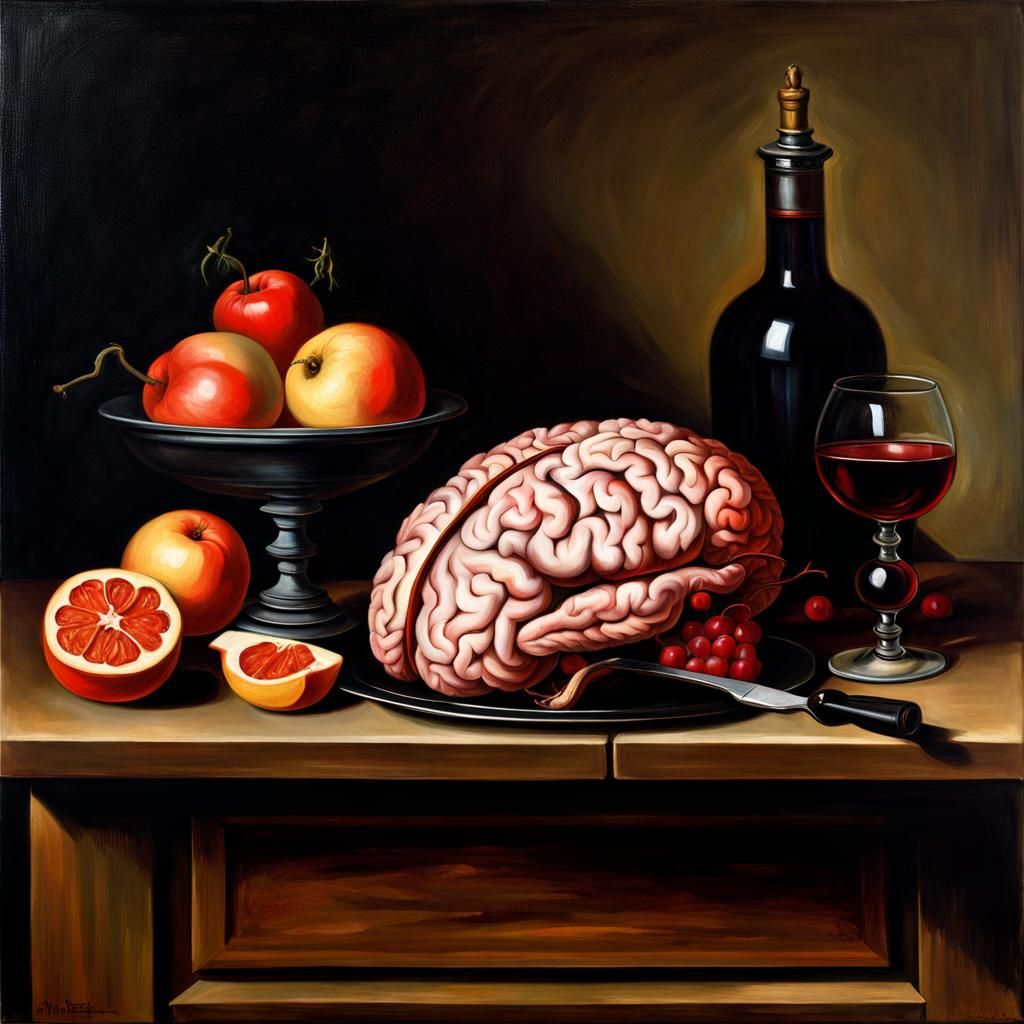 Baroque Still Life: Cooking a Human Brain