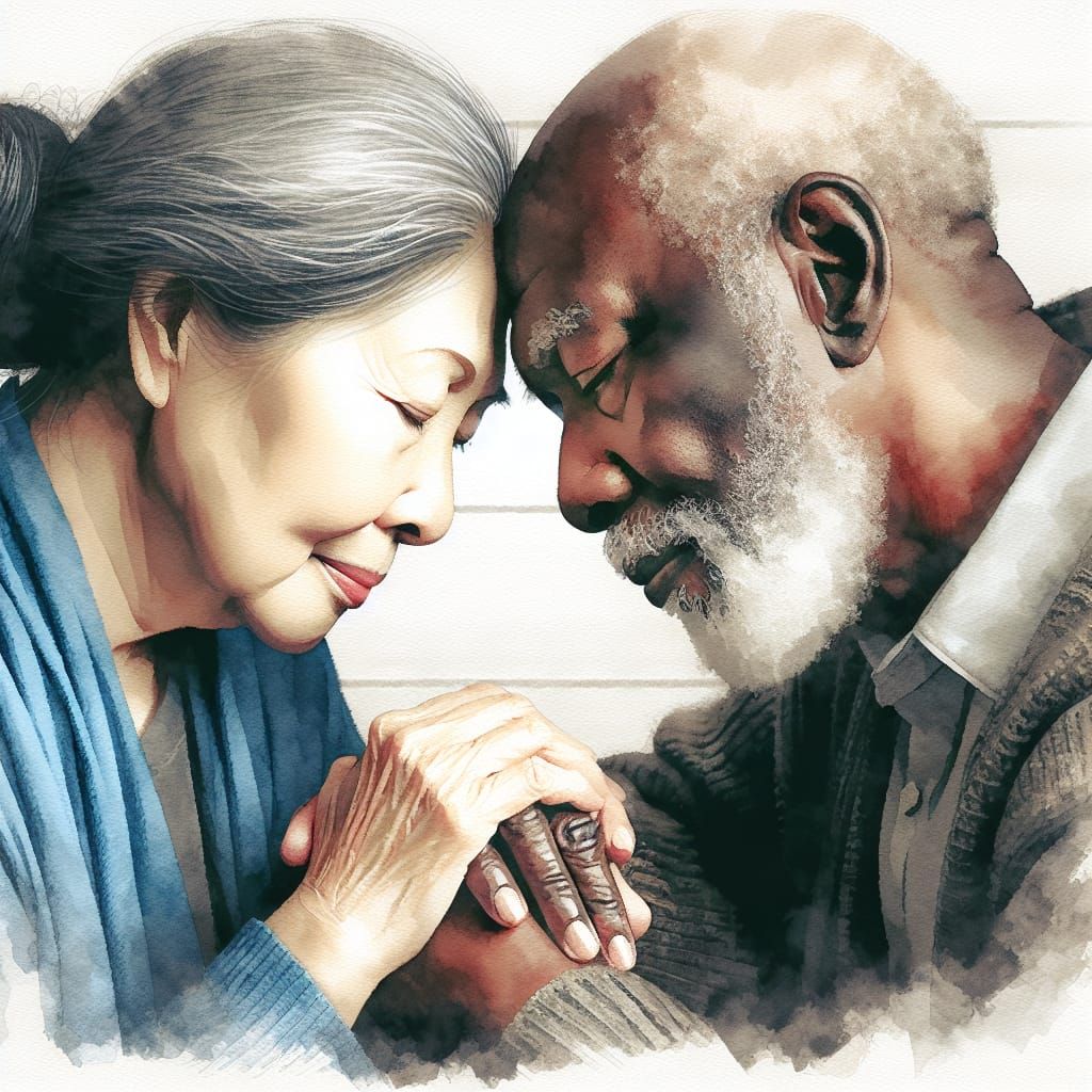 Senior Couple in Tender Embrace