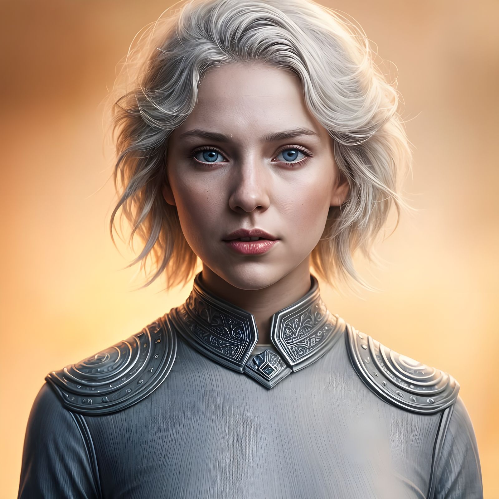 Albino Girl Portrait in Hyperdetailed Artstation Style