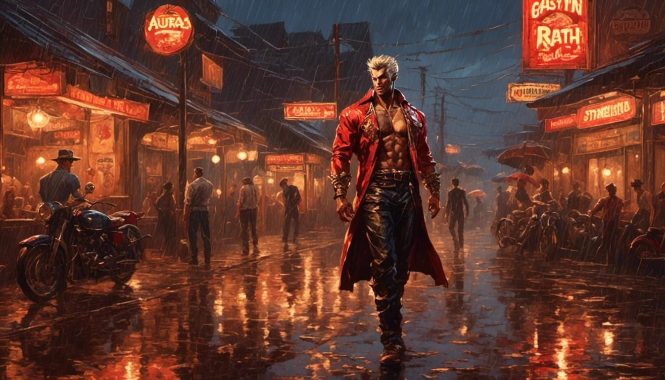 Asura in Retro Rockabilly Neon Rain