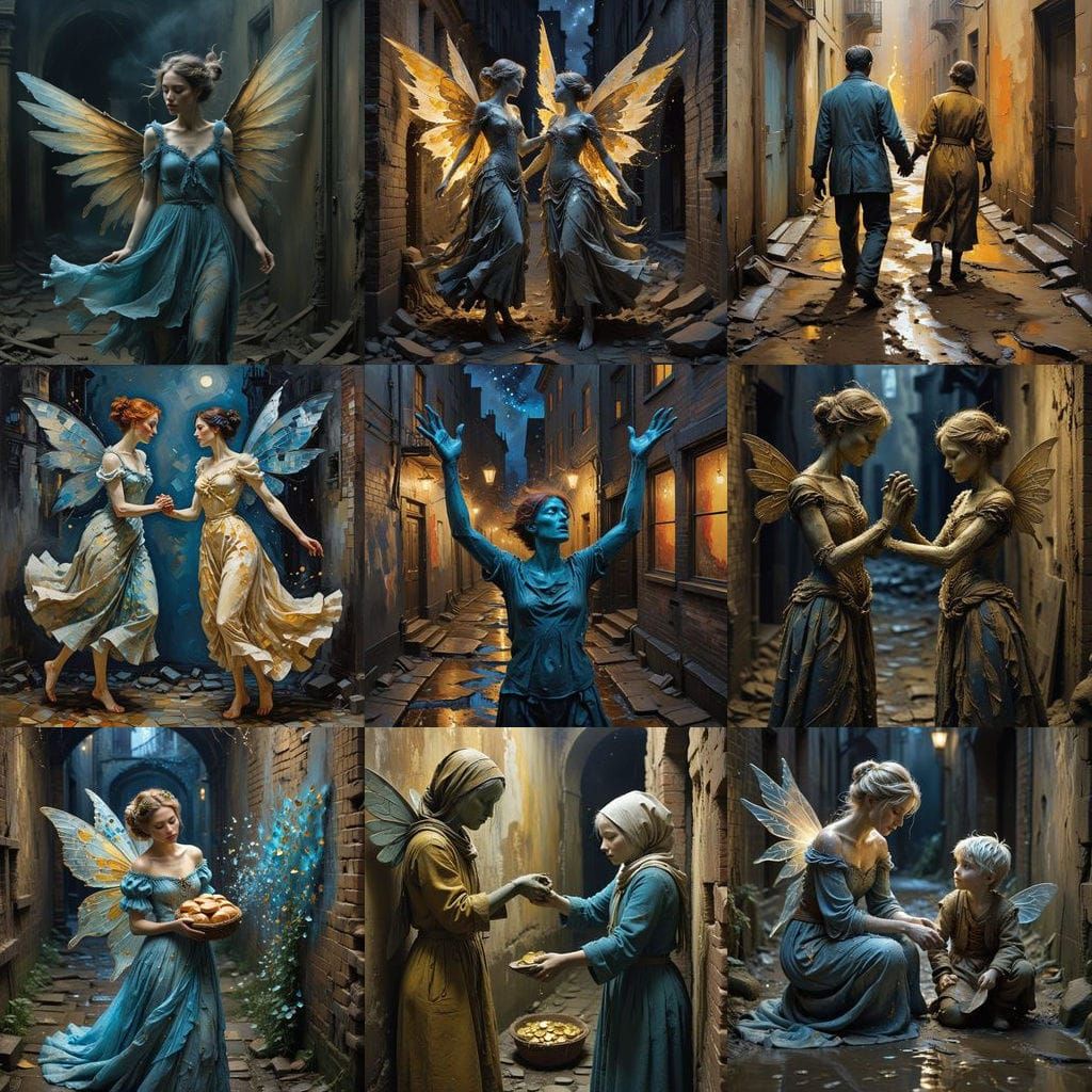 Gothic Fantasy Scene in Expressive Brushstrokes