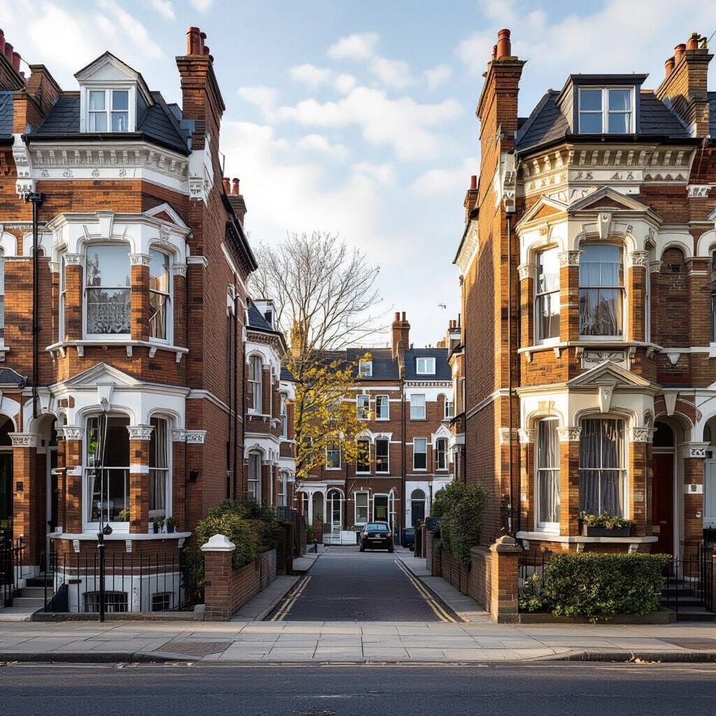 Victorian and Edwardian Brixton Houses in Soft Afternoon Lig...
