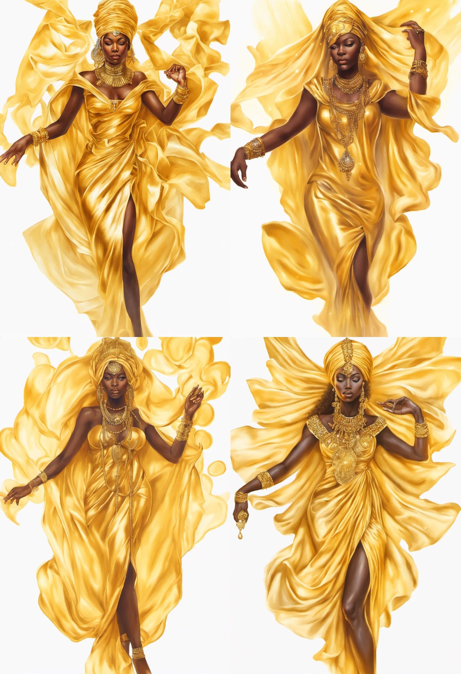 Oxum, African Goddess in Golden Light