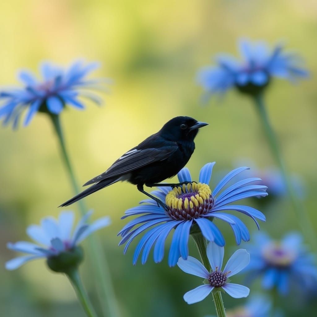 Ape Blu on Tarassaco Flower