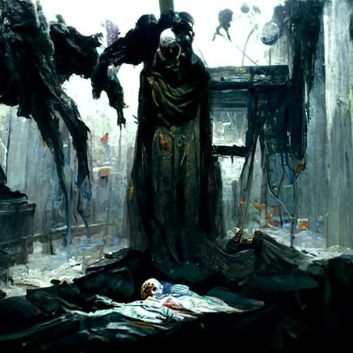 Horror Hospital Scene in Gothic Style