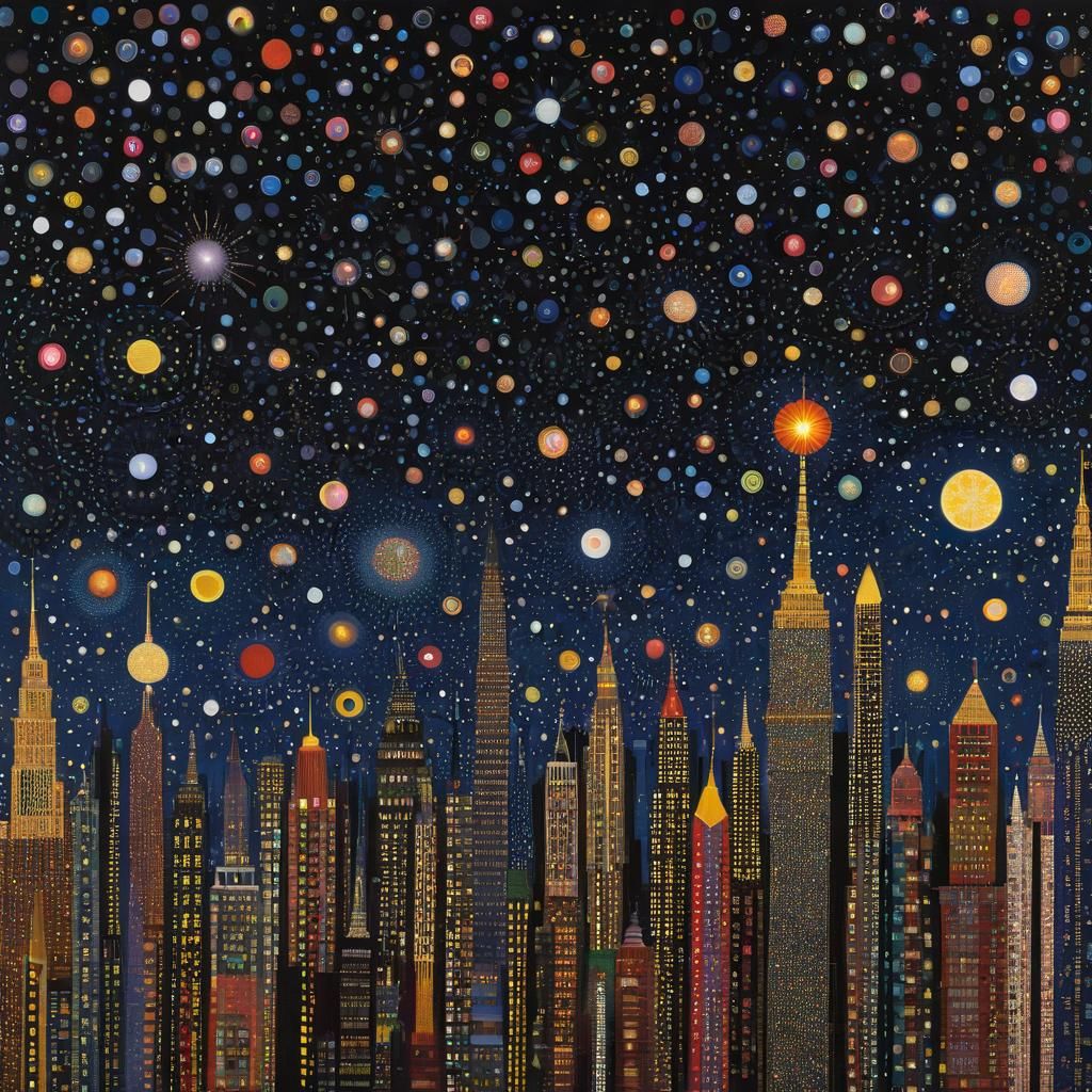 Abstract Composition in Mixed Media Style