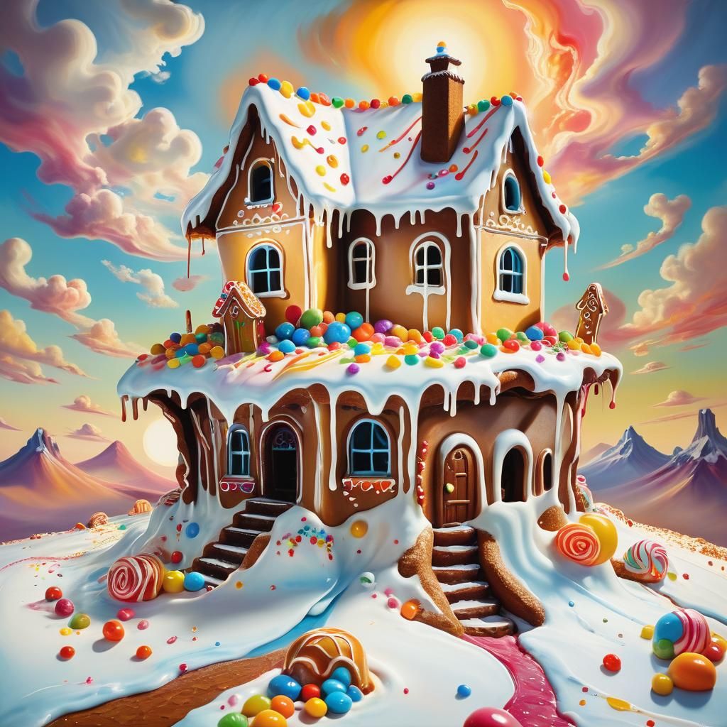 Melting Surrealism Gingerbread house