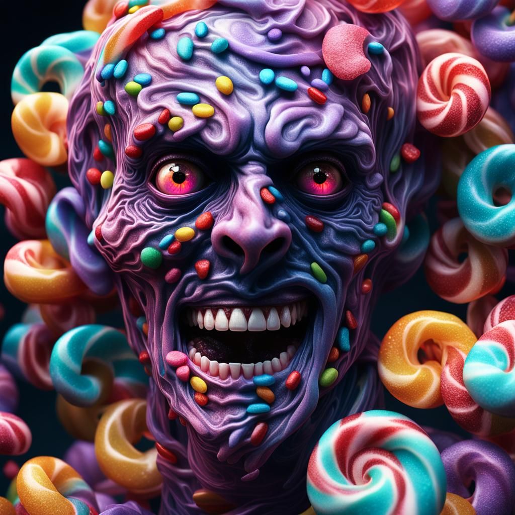 Candy Figure Portrait in Eerie Fantasy Concept Art
