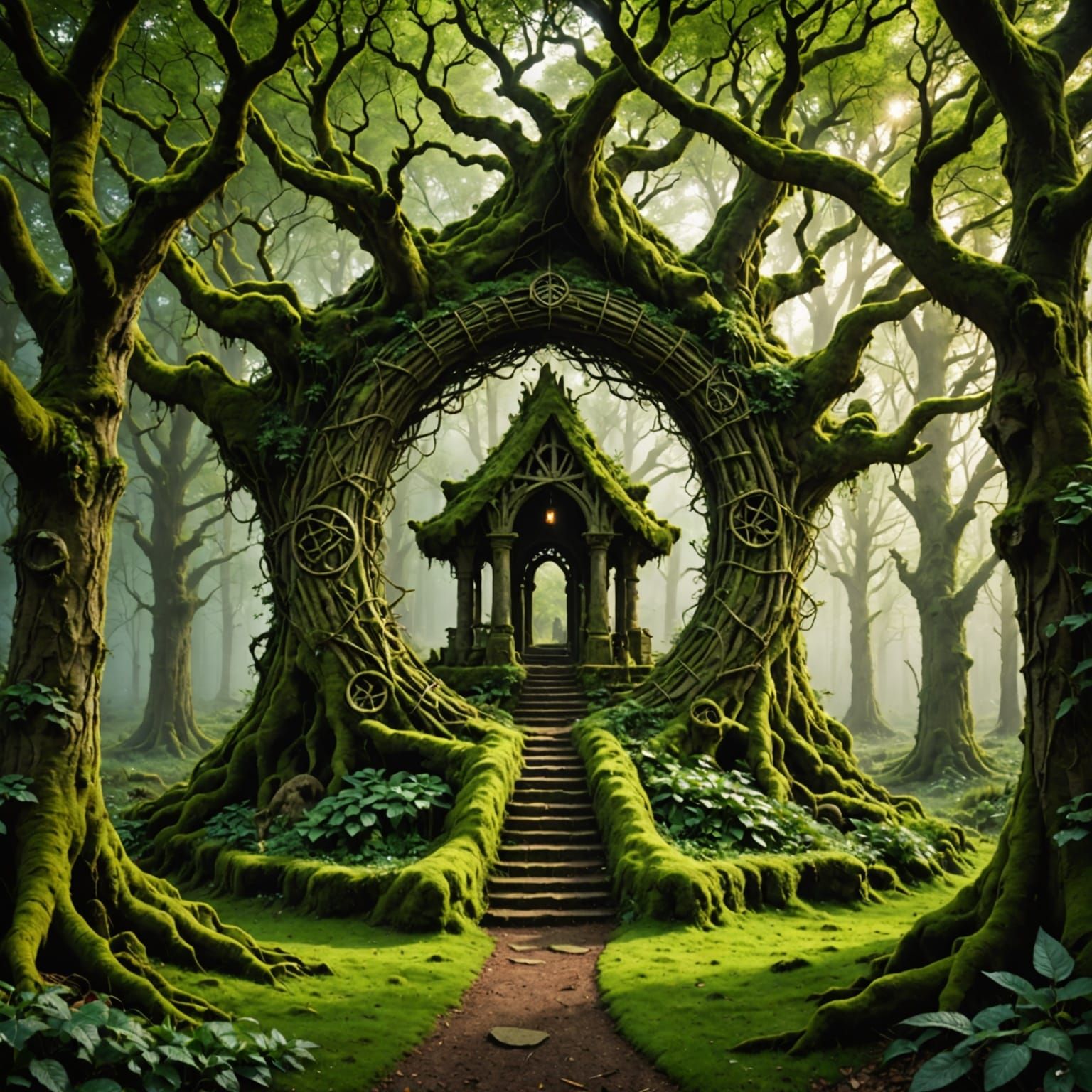 Sacred Pagan Druid Sanctuary in a Wild Woodland