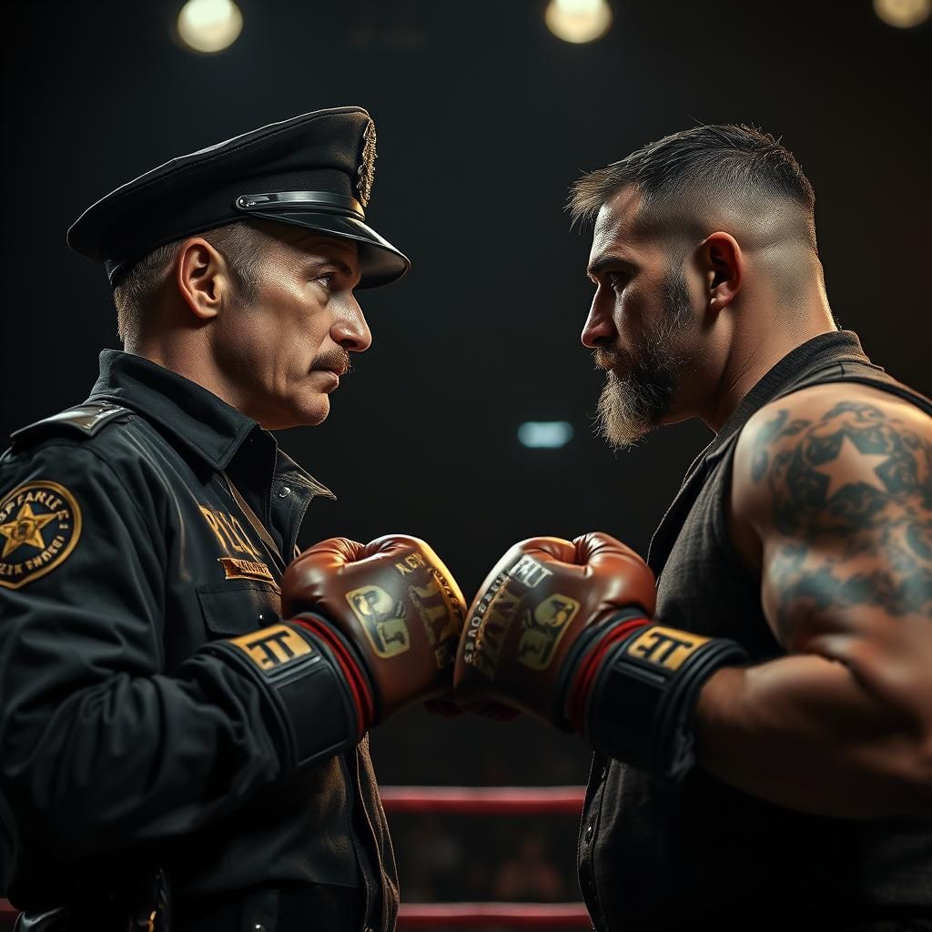 Dramatic Boxing Ring Face-Off in Crewdson Style