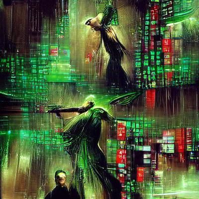 Cyberpunk Matrix in Style of Hieronymus Bosch