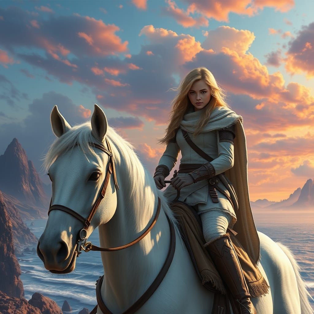 Fantasy Coastal Ride in Boris Vallejo Style