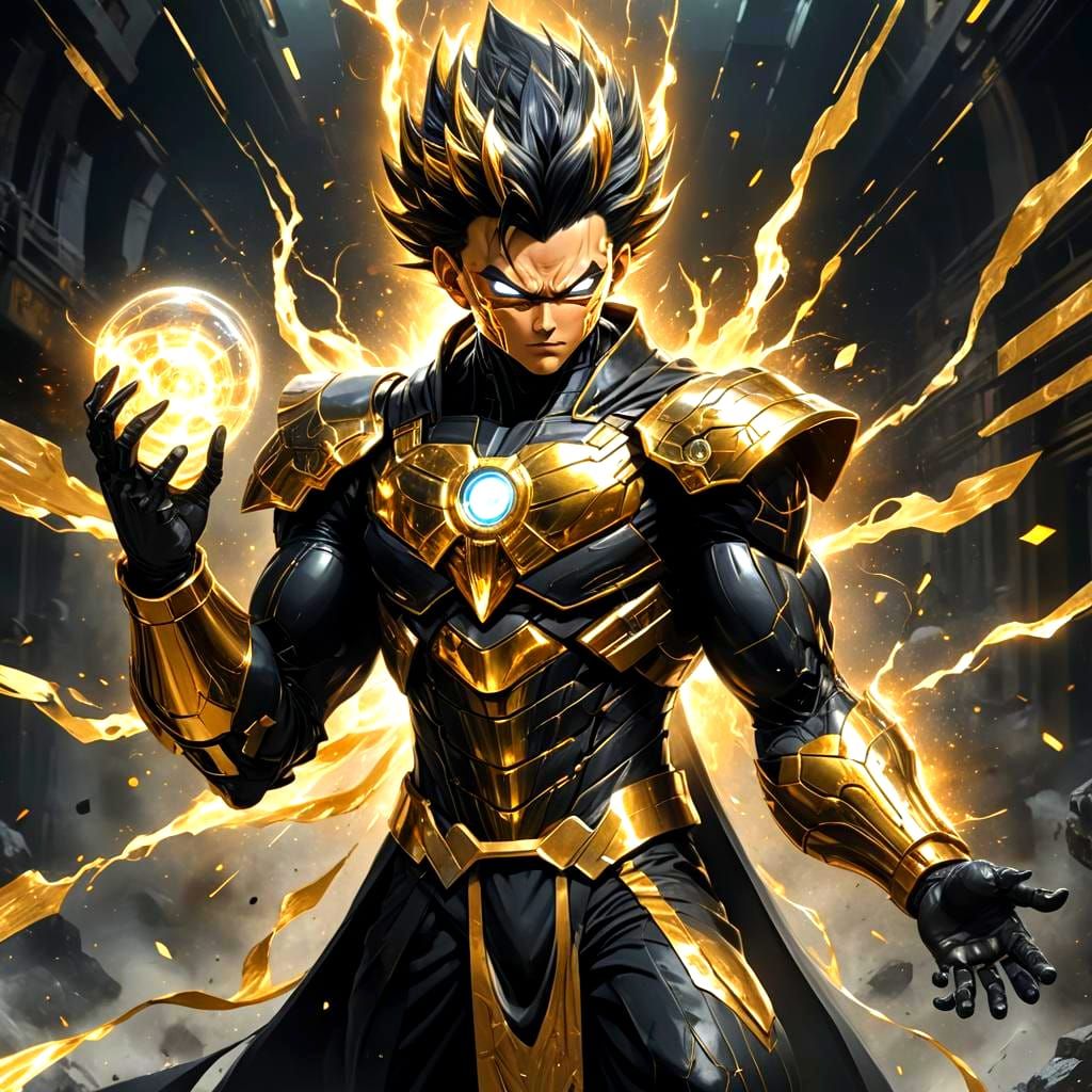 Cybernetic Supervillain Transforms with Golden Light