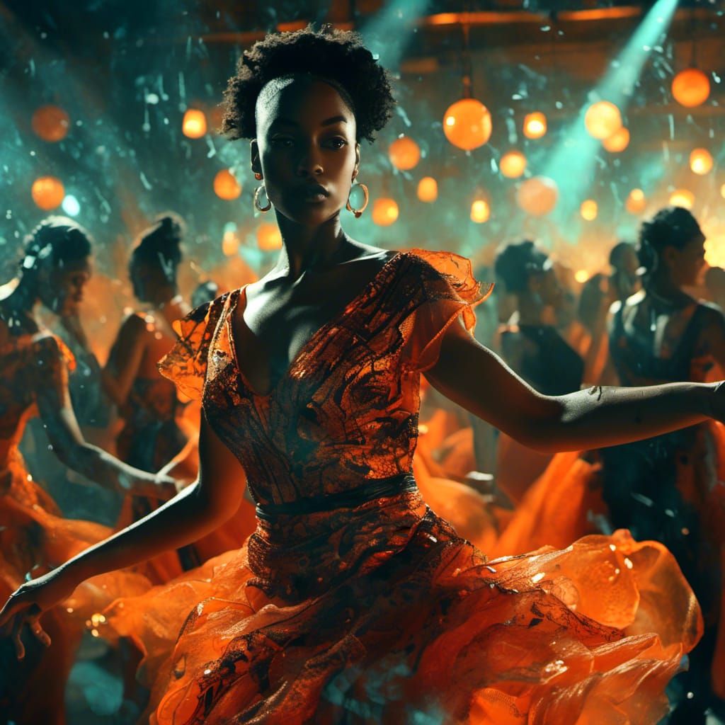 Latina Woman Dancing at Club in Photorealistic 3D