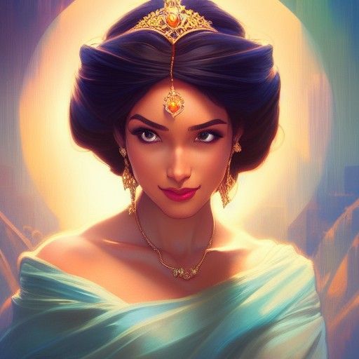 Jasmine Portrait in Art Nouveau Style